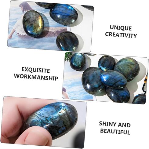 TEHAUX Chic Moonstone Ornament Natural Crystal Stone Hand Grip for Home Office Decor in Saudi Arabia