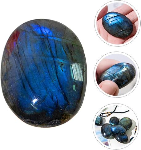 TEHAUX Chic Moonstone Ornament Natural Crystal Stone Hand Grip for Home Office Decor in Saudi Arabia