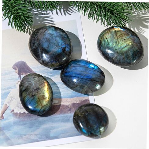TEHAUX Chic Moonstone Ornament Natural Crystal Stone Hand Grip for Home Office Decor in Saudi Arabia