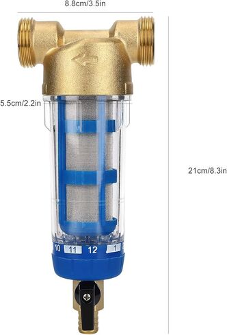 KIMISS Reusable Spin Down Sediment Water Filter G1 MNPT G3/4 FNPT - PreFilter System for Whole House Water Purifier, 50 N Rating for Sediment, and Dirt Reduction in Saudi Arabia