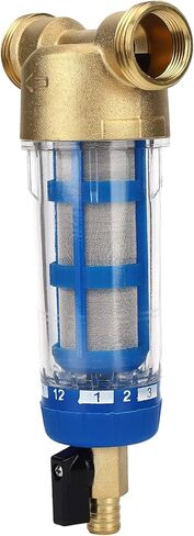 KIMISS Reusable Spin Down Sediment Water Filter G1 MNPT G3/4 FNPT - PreFilter System for Whole House Water Purifier, 50 N Rating for Sediment, and Dirt Reduction in Saudi Arabia