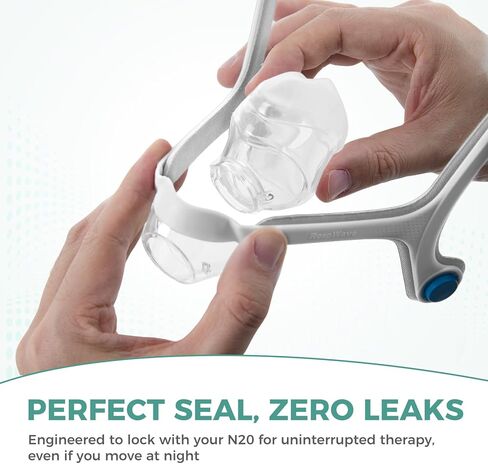 إطار N20 بديل متوافق مع قناع ResMed AirFit & Airtouch N20 Nasal CPAP - بطانة إسفنجية ناعمة مطورة بطبقة مزدوجة لراحة مضادة للعلامات الحمراء (الإطار فقط: بدون مرفق، بدون وسادة، بدون غطاء رأس) in Kuwait