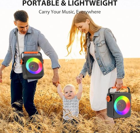 Karaoke Machine with 2 Microphones, Portable Bluetooth 5.3 Karaoke Speaker for Adults, PA System with Echo Adjustment for Outdoor Events, Gatherings and Parties, Stage Subwoofers (80W) in Kuwait