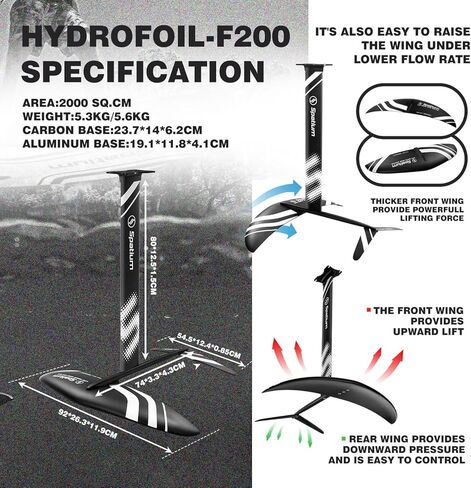 Spatium Hydrofoil Foiling سبائك الألومنيوم احباط الجناح احباط Hydrofoil مجلس ركوب الأمواج، الطائرات الورقية، سحب الأمواج، رقائق معدنية للمبتدئين/المتوسطين in Kuwait