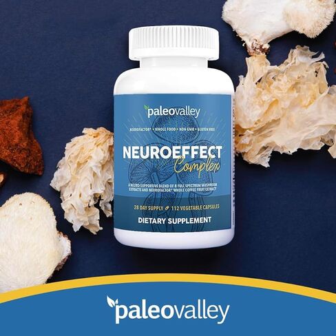 Paleovalley NeuroEffect - Neuro Mushroom Coffee Nutritional Supplement for Focus, Memory, and Energy Support - 28-Day Supply - 8 Full Spectrum Mushroom and Whole Coffee Fruit Extracts in Saudi Arabia