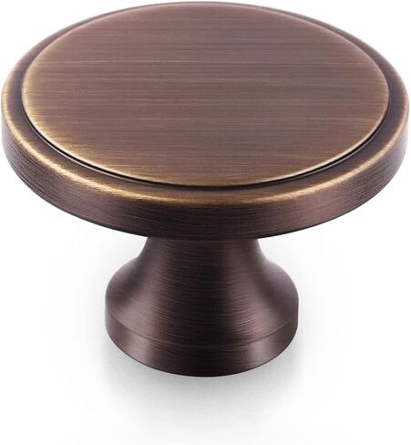 Cabinet Pulls, Kitchen Knobs Brass Solid Round Drawer Brushed Copper Color Dresser(Brown) in Kuwait