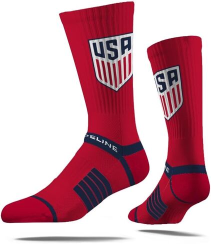 Strideline Mens US Soccer Premium Knit Crew Socks-Team Colors-One Size Fits Most -M/L (8-12) in Kuwait