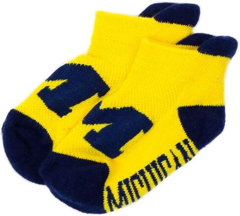 NCAA Michigan Wolverines Unisex Michigan Baby Footie Sockmichigan Baby Footie Sock, Blue, BAX 12-24 Months in Saudi Arabia