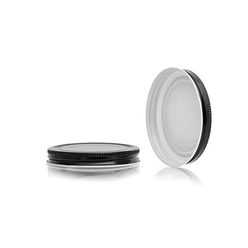 North Mountain Supply 89mm Black Metal Screw Caps with Plastisol Liner – Fits 89-400 Thread – Pack of 12 Leak-Proof Lids – Made in USA in Kuwait