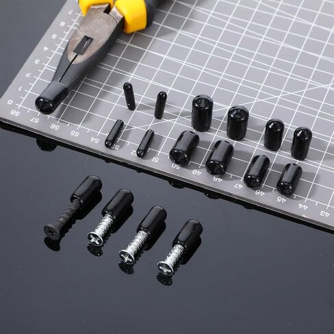 150 Pcs Vinyl Flexible Rubber End Caps 3 Sizes Black Bolt Screw Covers Thread Protectors Screw Thread Protectors Rubber End Caps for Metal Tubing Rod Bolt, 8mm, 6.5mm, 3mm in Kuwait