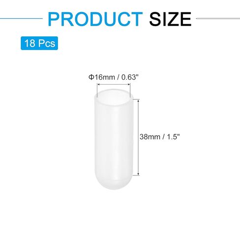uxcell 28Pcs Silicone End Caps, 1.6mm(1/16") ID 8mm(5/16") Height Round Rubber Elastic Screw Thread Protectors Soft Flexible Screw Bolt Covers Caps for Metal Tube Rod Bolt, Clear in Saudi Arabia