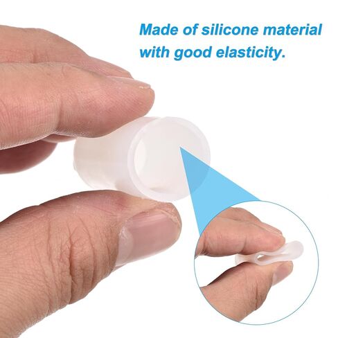 uxcell 28Pcs Silicone End Caps, 1.6mm(1/16") ID 8mm(5/16") Height Round Rubber Elastic Screw Thread Protectors Soft Flexible Screw Bolt Covers Caps for Metal Tube Rod Bolt, Clear in Saudi Arabia