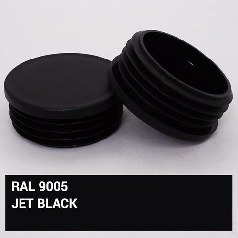 (Pack of 2) Round Tube Inserts 2-3/4" (70 mm), Fence Post Plugs, Black Plastic Tube End Caps, Pipe Plugs, Jet Black RAL 9005 in Saudi Arabia