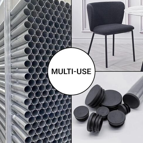 (Pack of 2) Round Tube Inserts 2-3/4" (70 mm), Fence Post Plugs, Black Plastic Tube End Caps, Pipe Plugs, Jet Black RAL 9005 in Saudi Arabia