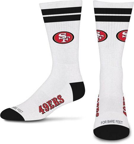 For Bare Feet NFL White Stripes Crew Sock YOUTH in Saudi Arabia