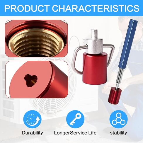 HVAC Locking Caps 2-Pack, 1/4 Inch Tamper-Resistant Valve Port Covers for R22 AC Systems, Secure Refrigerant Service Caps for Air Conditioner Maintenance in Kuwait