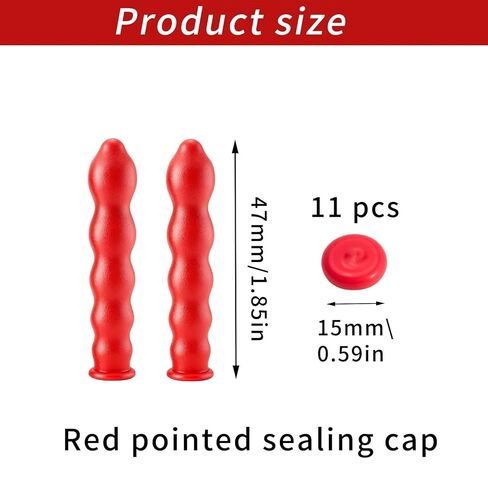 11 PcsCaulk Caps for Caulk Tubes, Caulk Cap for Seal Caulking Tubes, Caulking Gun Tips Saver Finishing Tool Tube Covers for Sealing and Preserving(Red) in Saudi Arabia