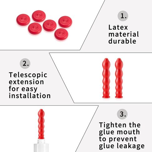 11 PcsCaulk Caps for Caulk Tubes, Caulk Cap for Seal Caulking Tubes, Caulking Gun Tips Saver Finishing Tool Tube Covers for Sealing and Preserving(Red) in Saudi Arabia