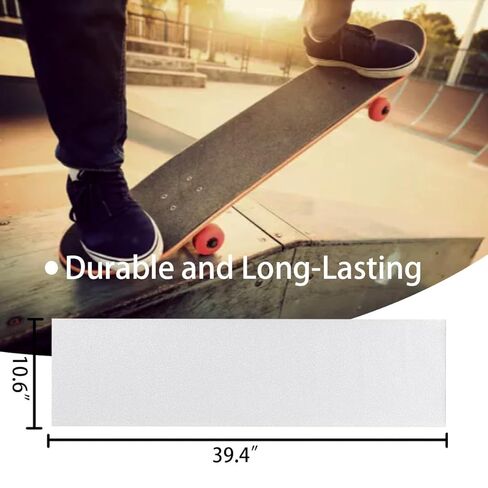 Premium Skateboard Grip Tape 10.6" x 39.4" - Single Sheet, Superior Traction Non Slip Tape for Skateboard, Stair (Transparent) in Kuwait
