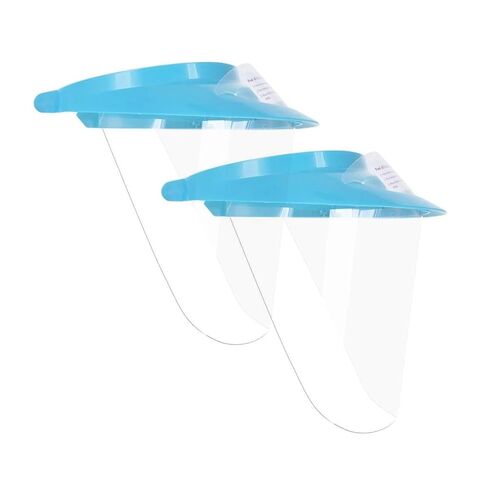 مجموعة درع الوجه iVisor القابلة لإعادة الاستخدام من Pac-Dent، قناع حماية كامل للوجه مع طلاء مضاد للضباب، قابل للتعديل ليناسب جميع أحجام الرأس بشكل مريح، قابل لإعادة الاستخدام، عبوتان، أزرق in Kuwait