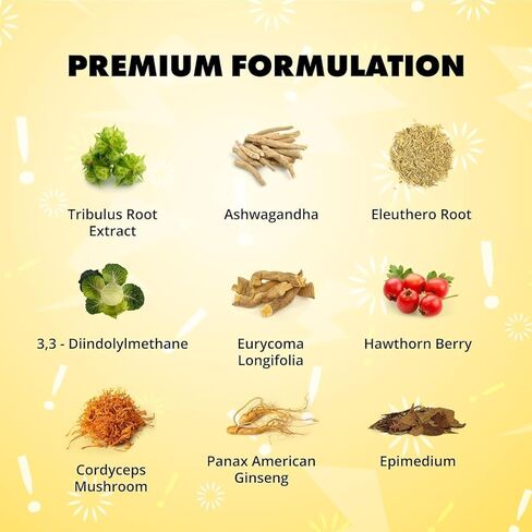 Sculpt Nation - Tribulus Terrestris Supplement with Ashwagandha, Tribulus Extract and American Ginseng Root - 60 Gluten Free Capsules - 2 Pack in Kuwait