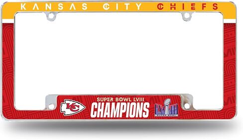 Rico Industries NFL Football Philadelphia Eagles 2025 Super Bowl LIX Champions 12" x 6" Chrome All Over Automotive License Plate Frame for Car/Truck/SUV in Saudi Arabia