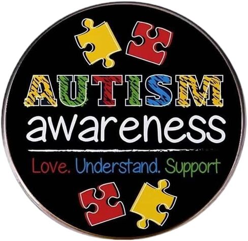 2PC Autism Colorful Puzzle Love Pin Autistic Mom Jewelry Gift Decorative Hat Jacket Wallet in Saudi Arabia