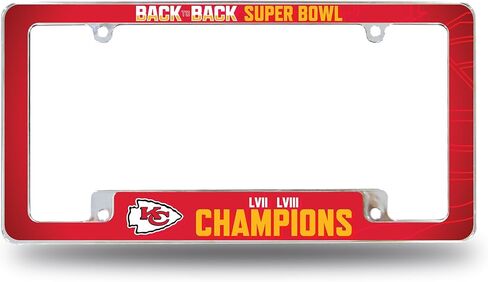 Rico Industries NFL Football Philadelphia Eagles 2025 Super Bowl LIX Champions 12" x 6" Chrome All Over Automotive License Plate Frame for Car/Truck/SUV in Saudi Arabia