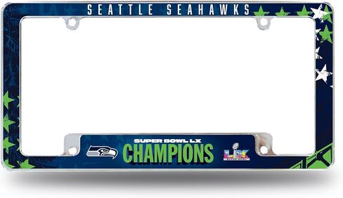 Rico Industries NFL Football Philadelphia Eagles 2025 Super Bowl LIX Champions 12" x 6" Chrome All Over Automotive License Plate Frame for Car/Truck/SUV in Saudi Arabia