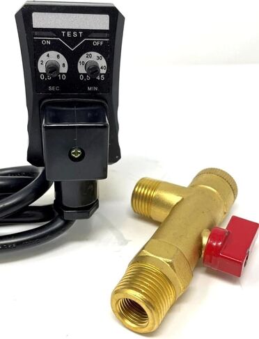 13X528 Air Compressor Tank Drain Kit for 1/2' 1/4" Timed Electric Auto drain Strainer Ball Valve for Hydraulics, Pneumatics, Pumps Plumbing in Kuwait