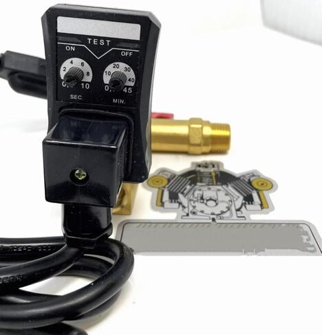 13X528 Air Compressor Tank Drain Kit for 1/2' 1/4" Timed Electric Auto drain Strainer Ball Valve for Hydraulics, Pneumatics, Pumps Plumbing in Kuwait