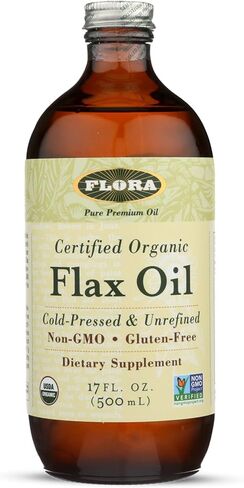 النباتات - زيت الكتان - بذور بارد ، غير مكرر ، زيت بذور الكتان العضوي - يحتوي على أوميغا 3 و أوميغا 6 - غير المعدلة وراثيا وخالية من الغلوتين - حافظ على مبرد - 32 فلوريدا. أوز. زجاجة زجاج العنبر in Kuwait