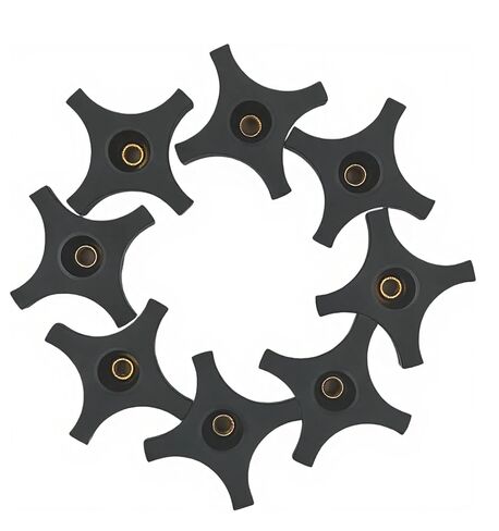 مقبض BYSOL أسود ذو 4 نقاط 1/4-20 صامولة جناح بقطر 2 بوصة مع مدخل نحاسي لجزازة العشب وأدوات النجارة والرقص، وقاعدة المظلة المشابك (8 قطع) in Kuwait