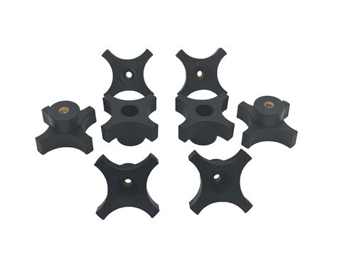 مقبض BYSOL أسود ذو 4 نقاط 1/4-20 صامولة جناح بقطر 2 بوصة مع مدخل نحاسي لجزازة العشب وأدوات النجارة والرقص، وقاعدة المظلة المشابك (8 قطع) in Kuwait