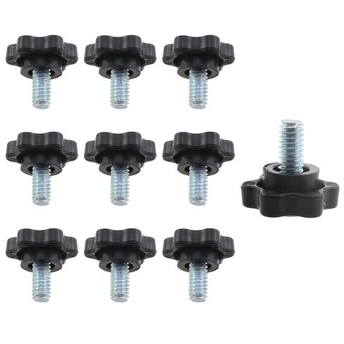 10PCS 1/4 Inch Threaded Knurled Thumb Nut Black Plastic Coated Knob Clamping Screw Suitable for Machinery Mechanical Instruments Furniture Modifications Umbrella Stand in Saudi Arabia