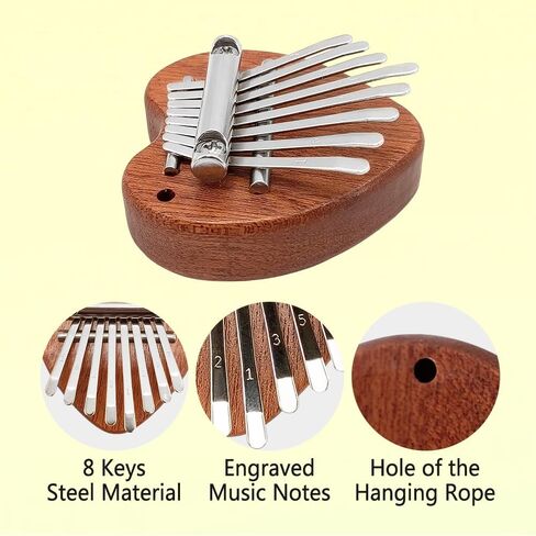 Mini Kalimba Thumb Piano 8 Key Solid Wood Finger Piano Marimba with box Musical Instruments for Adult Beginners in Saudi Arabia
