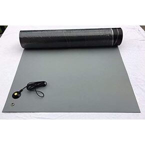 حصيرة لحام ESD - حصيرة طاولة مقاومة للحرارة ومضادة للكهرباء الساكنة - مع سلك تأريض (30 بوصة × 48 بوصة (2.5 بوصة × 4 بوصة)، رمادي) in Kuwait