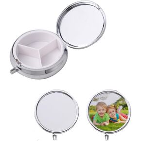 20 قطعة من علبة حبوب الدواء الفارغة المكونة من 3 حجرات، صندوق حبوب الدواء المحمول للجيب أو المحفظة وصناديق حبوب الدواء المعدنية المزخرفة ومنظم فيتامينات لطباعة نقل الحرارة بنفسك (أ) in Kuwait