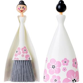 Vigar Mini Broom and Dustpan Set, Small Broom and Dustpan Set for Dust, Pet Hair, Car, and Crumb, Perfect for Home and Camping Essentials, White in Kuwait