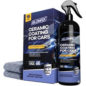 Ceramic Coating For Cars (16 oz.) - Hydrophobic Ceramic Car Wax Spray With Added UV PROTECTION - LONG LASTING Shiny Car Stuff - Spray Wax For Cars With 2 Micro Fiber Towels, Waterless Wash in Kuwait