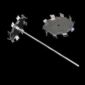 Lab 304 Stainless Steel Sawtooth Disc Stirrer, Dispersive Disc Agitator with Stirring Rod (Multiple Sizes Available)(120mm Disk with Rod) in Saudi Arabia