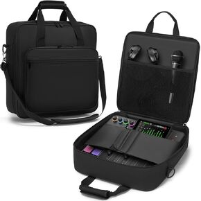 حقيبة Gig لوحدة التحكم DJ، حقيبة سفر مبطنة من النايلون مع حزام قابل للإزالة - متوافقة مع Rodecaster Pro II، TC Helicon GoXLR، MG10XU 10 Channel Mixer Board (15.4 بوصة × 15 بوصة × 5.1 بوصة) in Kuwait