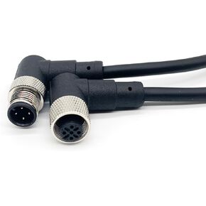 6.56Ft M12 4Pin Connector Cable A Code Right Angle Male to Female Plug Socket Aviation Sensor Electrical PVC IP67 Rated 250V/4A Unshielded Cable for Industrial and Aviation AWG22 (2M PVC) in Kuwait