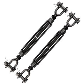 3/4 x 9 Inch Turnbuckles Black Forged Steel Jaw and Jaw Turnbuckle 5,200 lbs WLL for Cable Rail Rigging Wire Rope Tension Sun Shade Sail Tent Deck Outdoor Use, 2-Pack in Kuwait