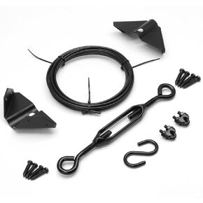 مجموعة بوابة مضادة للترهل مكونة من قطعتين، طقم كابل شداد البوابة المعدنية السوداء، أجهزة دعم قابلة للتعديل لإصلاح بوابة السياج الخشبي وتعزيز الباب الخارجي in Kuwait