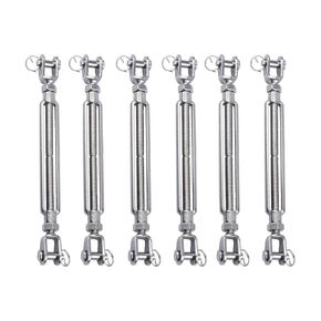 وصلة ربط الفك والفك، أداة Sunxer، شدادات دوارة من الفولاذ المقاوم للصدأ 304 شديدة التحمل قابلة للتعديل لشد الكابلات، جرار أشرعة الظل، تحميل 660 رطل (3/8 بوصة (M10)-6 قطع) in Kuwait