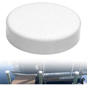 9" Marine Dock Piling Cap, Round Cover Cap for Fence/Boat/Dock/Post/Pole and Pylon Pipe, Heavy-Duty Polyethylene Flat Top Design to Protect Wood & Metal Pilings, Built for Long-Term Durability - 1Pcs in Kuwait