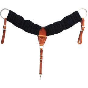 طوق صدر أسود من Western Western Mohair مكون من 25 شريطًا مع حزام جلدي Uptugs 55RT02BK in Kuwait