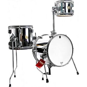 طقم طبول محمول مكون من 3 قطع من Club-314 Jungle، طبلة جهير 14 بوصة مع رافعة، 8 بوصات و10 بوصات، رؤوس ضارب متوسطة الوزن، الأجهزة متضمنة، مجموعة مدمجة لعازفي الطبول والتمرين (فضي حضري) in Kuwait