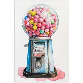 Stupell Industries 'Retro Gumball Machine', Canvas Art, 20 x 30 Inches, Easy to Hang and Sturdy, Made in USA, by Ray Powers in Kuwait